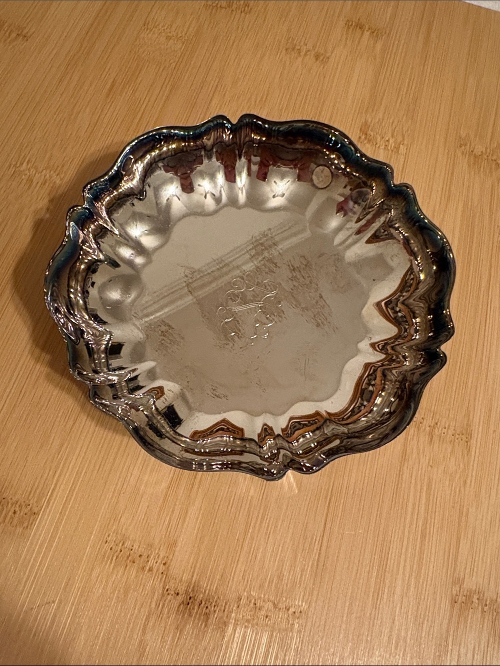 Oneida Silver Plated Hostess Bowl with Vintage Patina